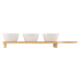 ARDESTO saucer set with tray Midori, 3pcs, 110ml, new bone china, bamboo (AR0925S)