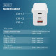 Зарядное устройство Digitus 2xUSB-C + 1xUSB 67W GaN (DA-10303)