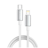 Дата кабель USB-C to Lightning 2.0m PD30W zinc alloy braided white ColorWay (CW-CBPDCL099-WT)