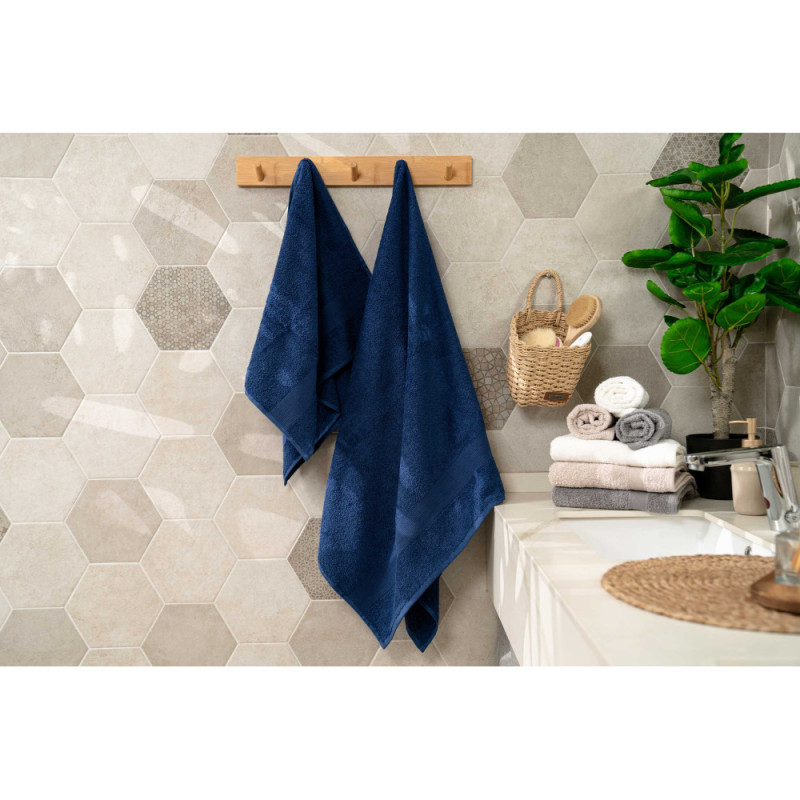 ARDESTO Terry towel Benefit, 50х90cm, 100% cotton, dark blue (ART2450DB)
