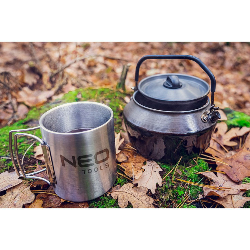 Neo Tools Travel mug, 320ml, foldable handle, stainless steel, case, 0.15kg (63-150)