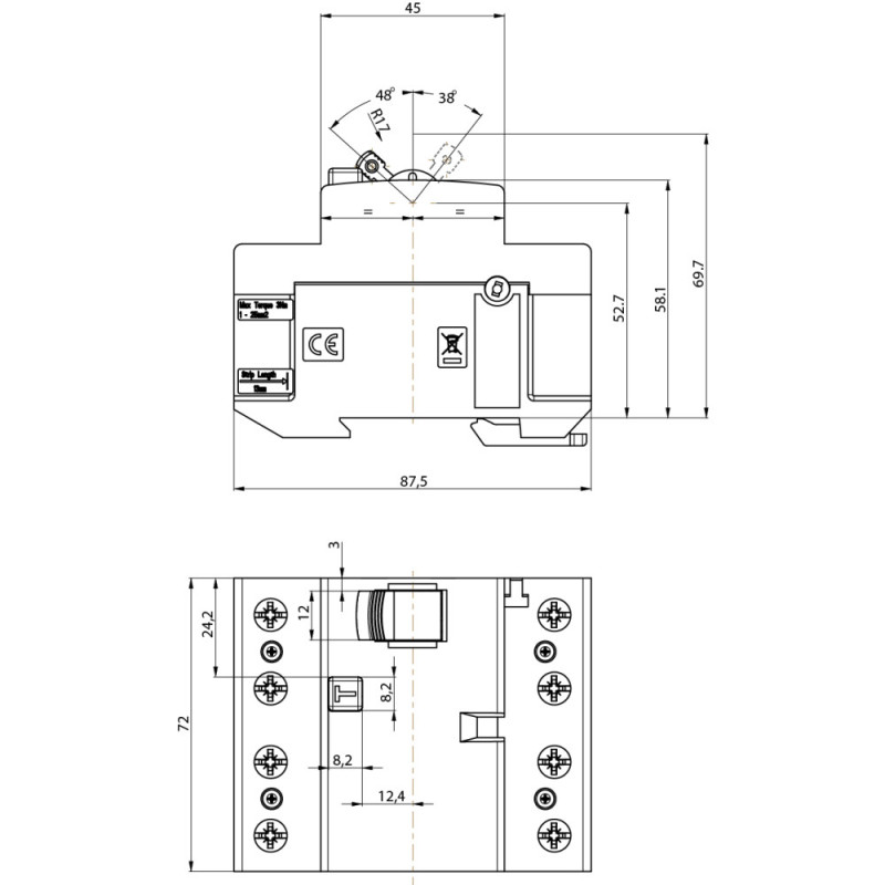 ETI Реле дифференциальное (УЗО)4р EFI-P4 63/0,3 тип AC (10kA) (2061633)