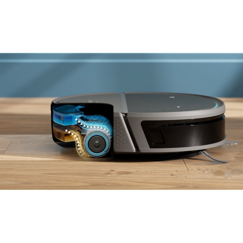 Philips Робот-пилосос Philips Series 9000, h=9.8см, вологе прибирання, конт пил -0.21л, вода -0.22л, автон. робота до 280хв, EPA 11, чорний-металік (XU9100/10)