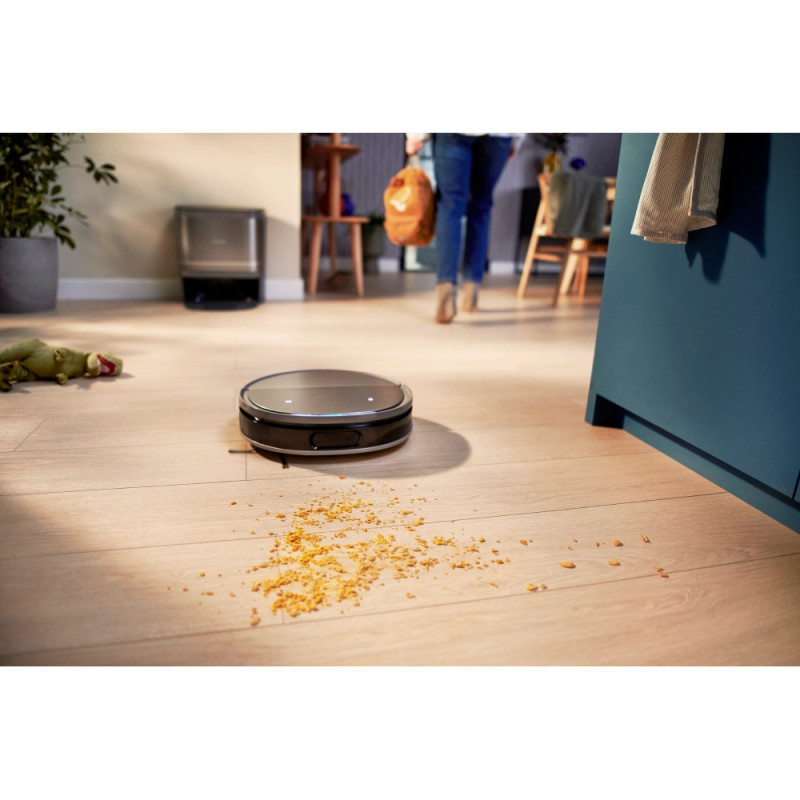 Philips Робот-пилосос Philips Series 9000, h=9.8см, вологе прибирання, конт пил -0.21л, вода -0.22л, автон. робота до 280хв, EPA 11, чорний-металік (XU9100/10)