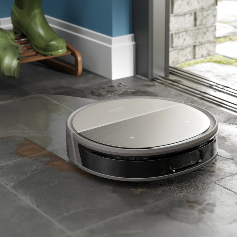 Philips Робот-пилосос Philips Series 9000, h=9.8см, вологе прибирання, конт пил -0.21л, вода -0.22л, автон. робота до 280хв, EPA 11, чорний-металік (XU9100/10)