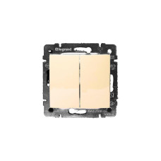Legrand Вимикач двоклавішний 10АХ 250 автоматичні клеми (Valena Classic)[ivory] (774305)