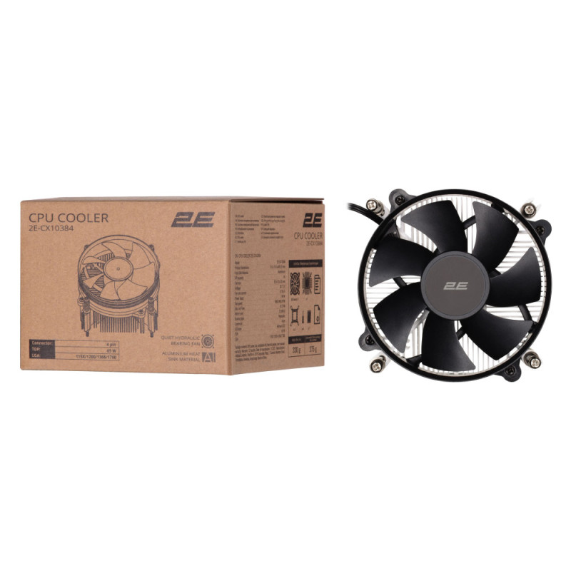 2E CPU cooling system CX10384, LGA1700, 1366, 1200, 115X, 4pin PWM, TDP 65W (2E-CX10384)