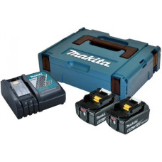 Makita Battery Set 198116-4, LXT BL1860B x 2pcs (18V, 6Ah) + DC18RC, case Makpac