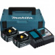 Makita Battery Set 198116-4, LXT BL1860B x 2pcs (18V, 6Ah) + DC18RC, case Makpac