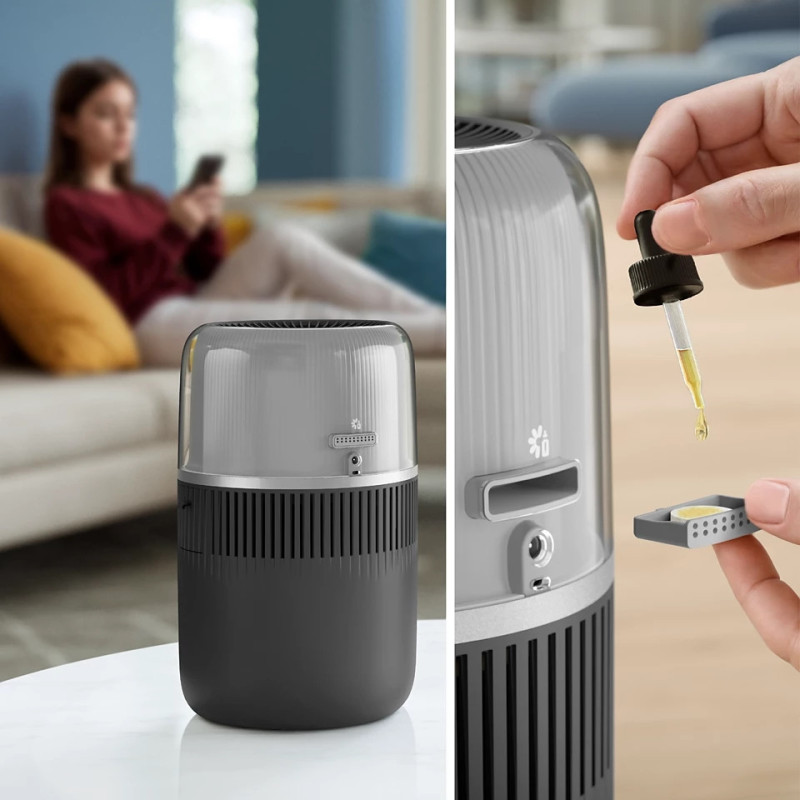 Philips humidifier traditional Series 5000, 56m2, 4.5L, 400ml/h, electr. control, sleep mode, night light, dark grey (HU5710/03)