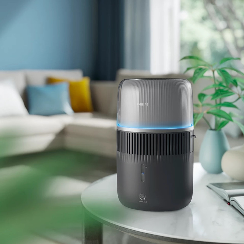Philips humidifier traditional Series 5000, 56m2, 4.5L, 400ml/h, electr. control, sleep mode, night light, dark grey (HU5710/03)