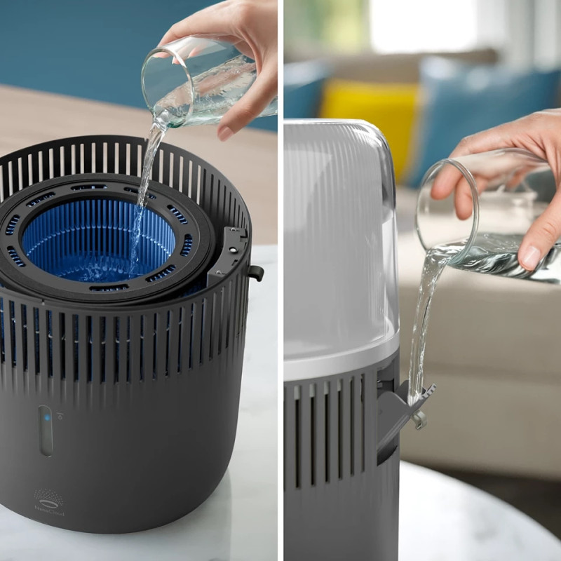 Philips humidifier traditional Series 5000, 56m2, 4.5L, 400ml/h, electr. control, sleep mode, night light, dark grey (HU5710/03)