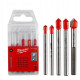 Milwaukee GENII glass and tile drill bit set, 5pcs, 4-8mm, case (4932479948)