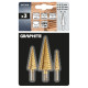 Graphite Свердло ступінчасте GRAPHITE TiN, 4x12/20/32мм, набір 3шт, 0.22кг (54T300)