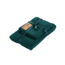 ARDESTO Terry towel set Lotus 2 pcs., 50х90cm, 70х140cm, 100% cotton, emerald (ART2357EM)