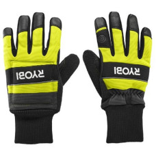 Ryobi Перчатки рабочие RAC258XL, козья кожа, защита от порезов, р.XL, черно-желтый (5132005712)