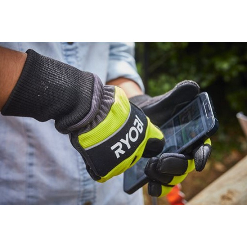 Ryobi Рукавички робочі RAC258XL, козяча шкіра, захист від порізів, р.XL, чорно-жовтий (5132005712)