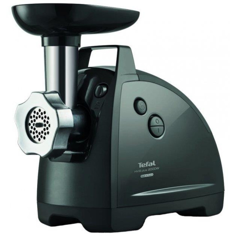 Tefal meat grinder HVB Plus, 2000W, 2.6kg/min, 3 cutting plates, sausages nozzle, plastik/metal, black (NE685838)