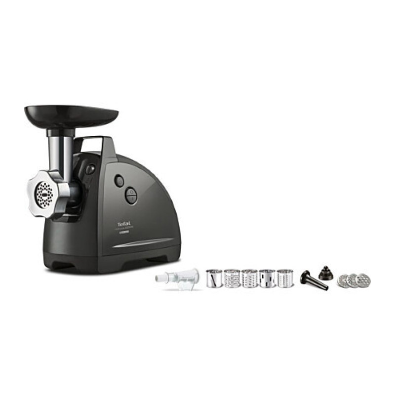 Tefal meat grinder HVB Plus, 2000W, 2.6kg/min, 3 cutting plates, sausages nozzle, plastik/metal, black (NE685838)