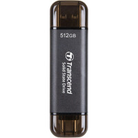 Transcend Портативный SSD Transcend 512GB USB 3.1 Gen 2 Type-A + Type-C ESD310 Черный (TS512GESD310C)