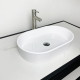 Adamant Sink, washbasin BESTE NEW, artificial stone, oval, without a hole for the mixer and overflow, 540x350x11mm, imposed, white (100002850)