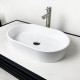 Adamant Sink, washbasin BESTE NEW, artificial stone, oval, without a hole for the mixer and overflow, 540x350x11mm, imposed, white (100002850)