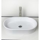 Adamant Sink, washbasin BESTE NEW, artificial stone, oval, without a hole for the mixer and overflow, 540x350x11mm, imposed, white (100002850)