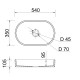 Adamant Sink, washbasin BESTE NEW, artificial stone, oval, without a hole for the mixer and overflow, 540x350x11mm, imposed, white (100002850)