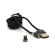 Дата кабель USB 2.0 to Lightning 2.0m 2A magnetic nylon black PiPo (18166)