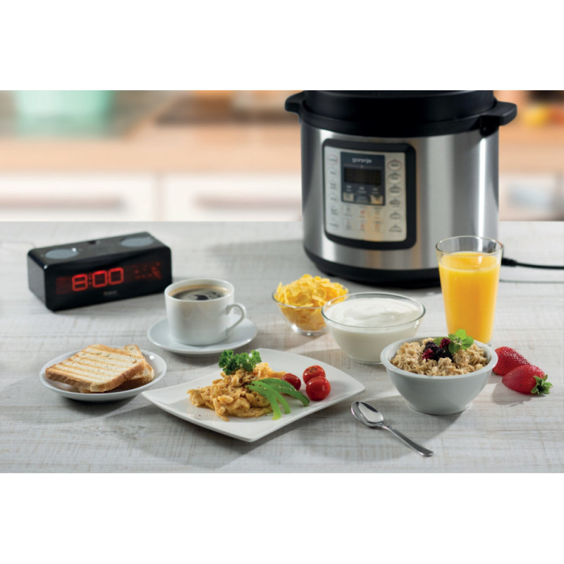 Gorenje pressure cooker, 1000W, bowl-6l, electronic control, aluminum/plastic, black (MC6MBK)