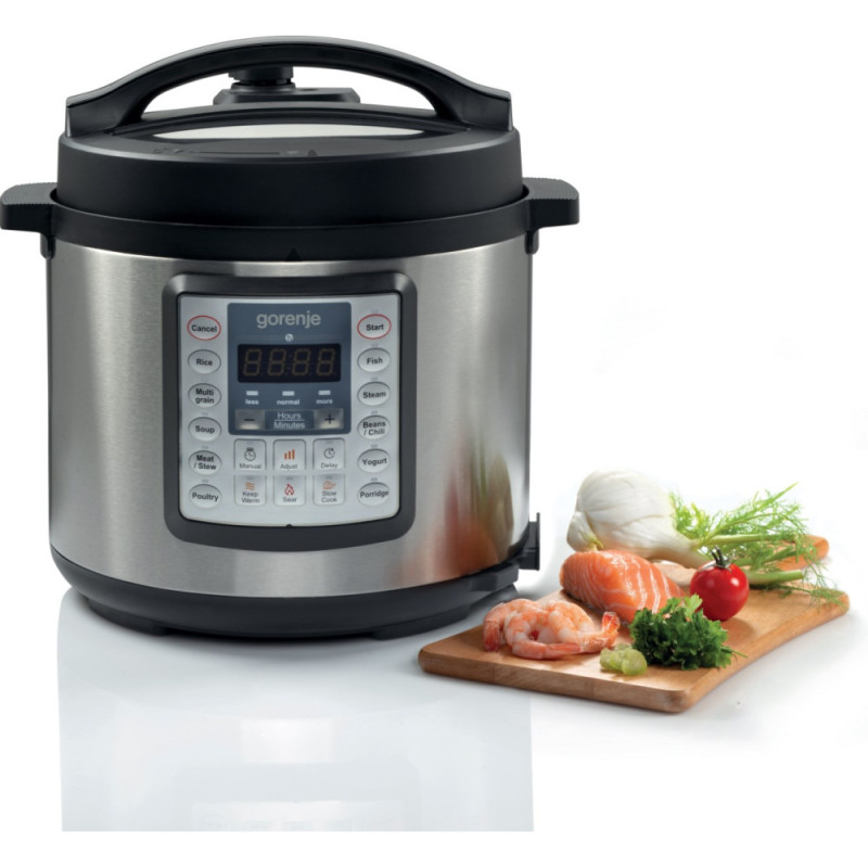 Gorenje pressure cooker, 1000W, bowl-6l, electronic control, aluminum/plastic, black (MC6MBK)