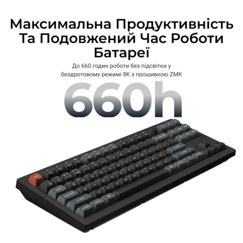 Клавиатура Keychron V3 Ultra Keychron Red Switch RGB UA Black (V3U-D1-UA)