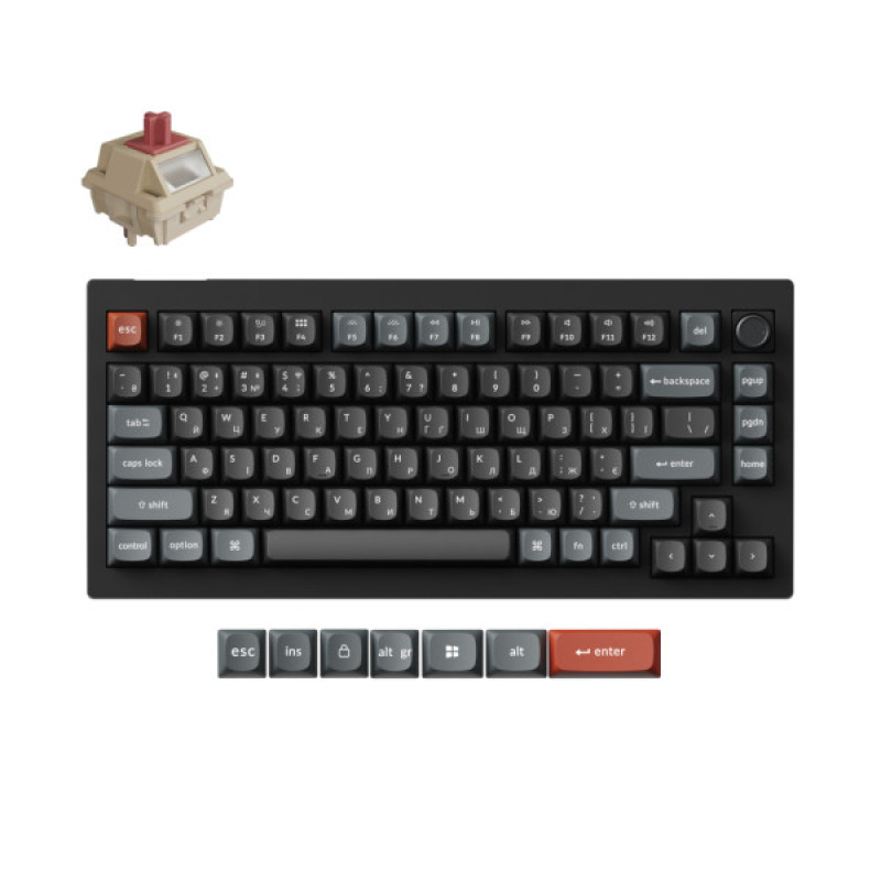 Клавиатура Keychron V3 Ultra Keychron Red Switch RGB UA Black (V3U-D1-UA)