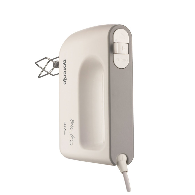 Gorenje hand mixer 450W, nozzles-4 beaters, turbo mode, white (M420CW)