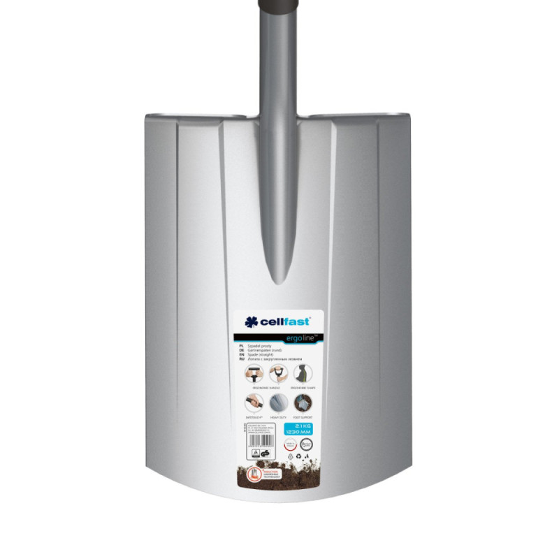 Cellfast Лопата пряма ERGO, закруглене лезо, 123 см, 2.1 кг (40-001)