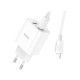 Зарядное устройство HOCO C80A Plus Rapido 1xUSB-C PD20W + 1xUSB QC3.0 + cable USB-C to Lightning White (6931474779892)