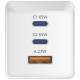 Зарядний пристрій Sigma 2xUSB-C PD65W + 1xUSB QC3.0 GaN X-power PS65-01 white (4827798637715)