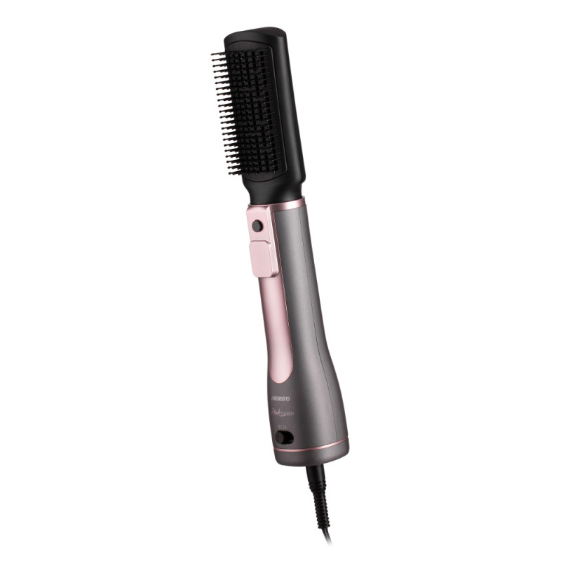 ARDESTO Фен-щётка Brush Pink Touch,1200Вт, 2скорости, 2 темп. режима, LED-дисплей, функция ионизации , 4 насадки, серый+розовый (HD-CR300PT)