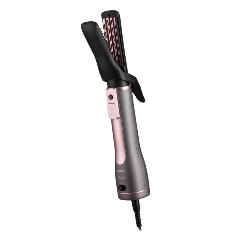 ARDESTO Фен-щётка Brush Pink Touch,1200Вт, 2скорости, 2 темп. режима, LED-дисплей, функция ионизации , 4 насадки, серый+розовый (HD-CR300PT)