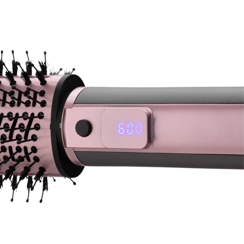 ARDESTO Фен-щётка Brush Pink Touch,1200Вт, 2скорости, 2 темп. режима, LED-дисплей, функция ионизации , 4 насадки, серый+розовый (HD-CR300PT)