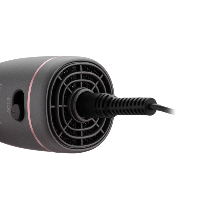 ARDESTO Фен-щётка Brush Pink Touch,1200Вт, 2скорости, 2 темп. режима, LED-дисплей, функция ионизации , 4 насадки, серый+розовый (HD-CR300PT)