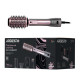 ARDESTO Фен-щётка Brush Pink Touch,1200Вт, 2скорости, 2 темп. режима, LED-дисплей, функция ионизации , 4 насадки, серый+розовый (HD-CR300PT)