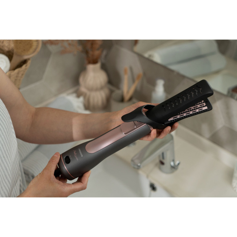 ARDESTO Фен-щётка Brush Pink Touch,1200Вт, 2скорости, 2 темп. режима, LED-дисплей, функция ионизации , 4 насадки, серый+розовый (HD-CR300PT)