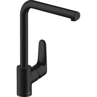 Hansgrohe Змішувач для кухні Focus, довж.виливу - 237мм, поворотний, 1важіль, KM280, матовий чорний (31817670)
