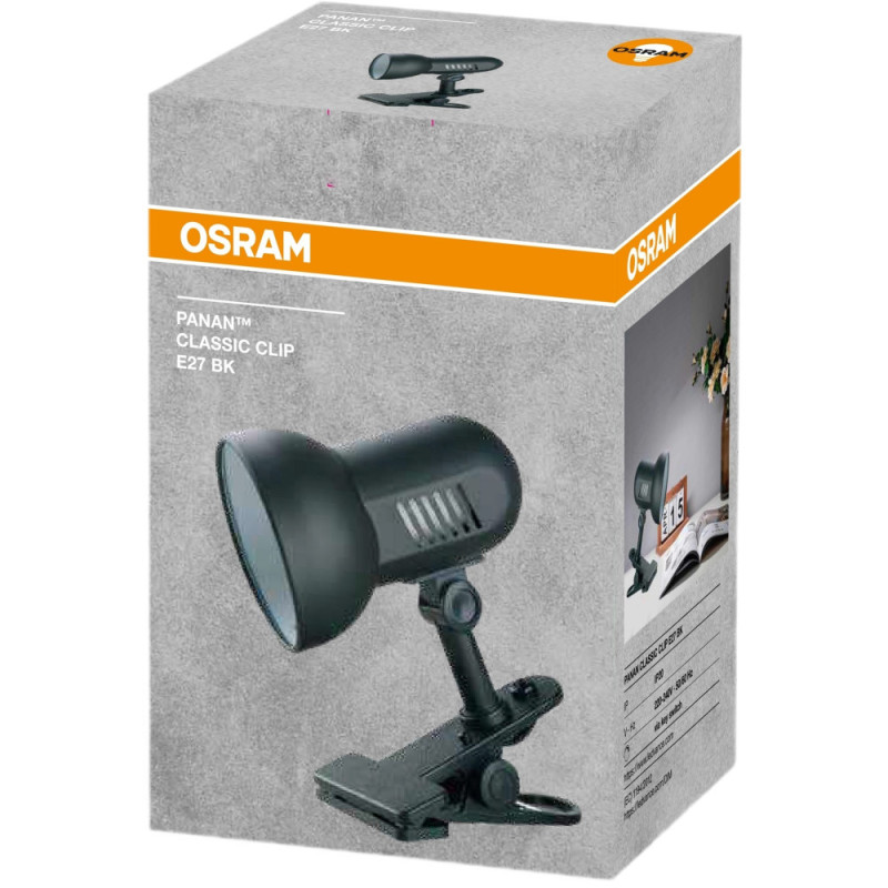 Osram OSRAM Panan CLASSIC CLIP E27 table lamp, black (4099854475917)