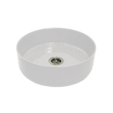 Adamant Sink, washbasin ARENA, artificial stone, round, without a hole for the mixer and overflow, 360х113mm, imposed, white (100002525)