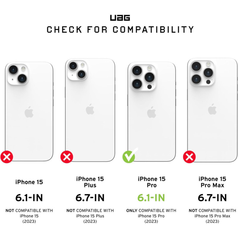UAG Apple iPhone 15 Pro Plyo Magsafe, Ice/White