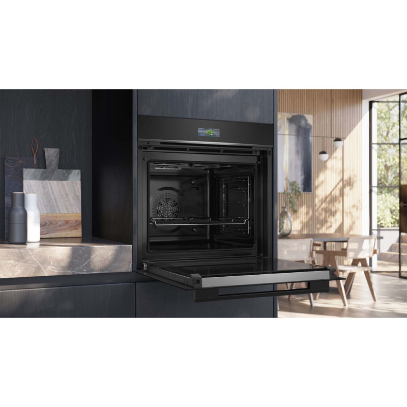 Siemens Oven electrical, 71L, A+, display, convection, Pyrolis, black (HB774G1B1)