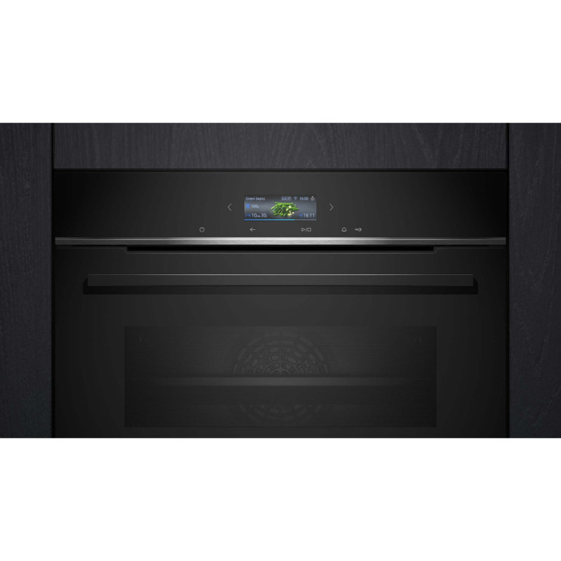Siemens Oven electrical, 71L, A+, display, convection, Pyrolis, black (HB774G1B1)