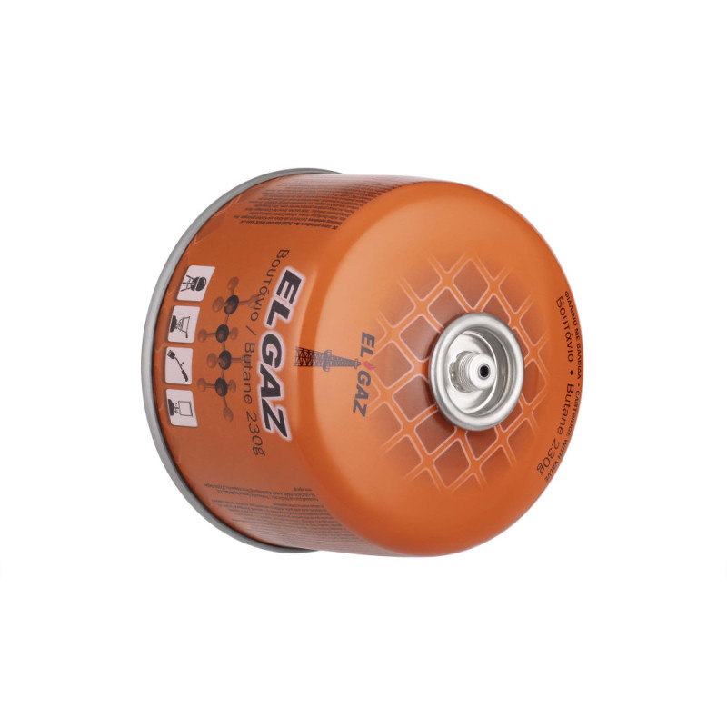 EL GAZ Gas cartridge ELG-300, butane 230 g, for gas burners, with double layer valve, disposable (104ELG-300)